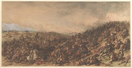 Battle Scene  1815–66-Hippolyte Bellangé,16x12"(A3) Poster