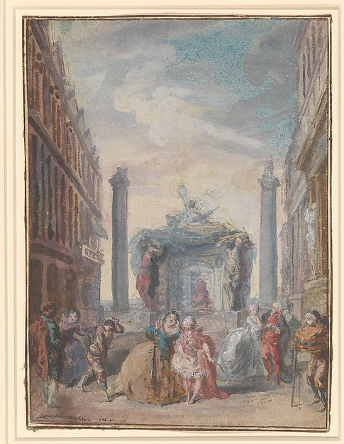 Gabriel de Saint-Aubin:Les fêtes vénitiennes after 1759-16x12"(A3) Poster