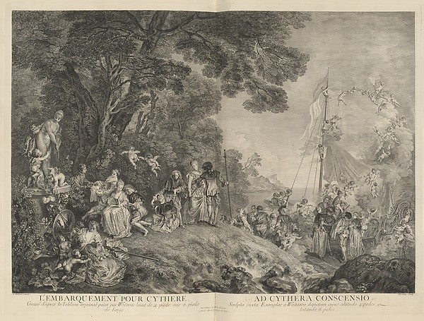 After Antoine Watteau , Engraved by Nicolas Henry Tardieu:L'-16x12"(A3) Poster
