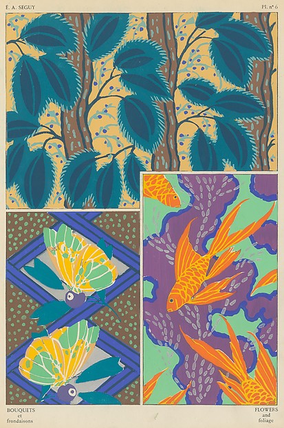Bouquets et Frondaisons -  60 Motifs en Couleur c1925-,  Poster Print Wall Art