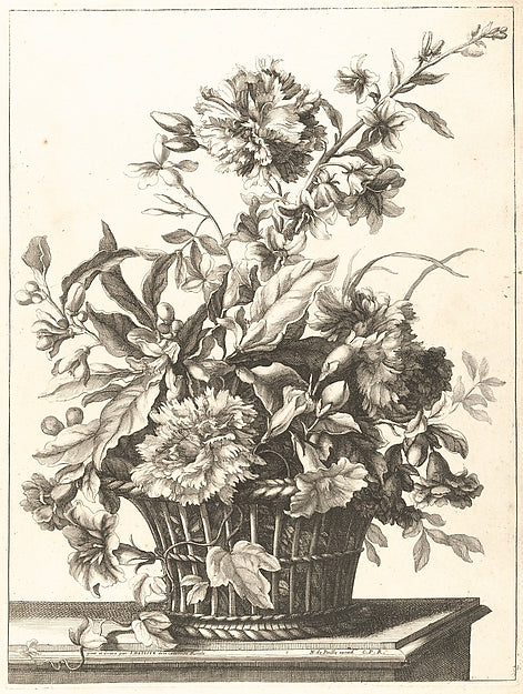 Upright Baskets of Flowers before 1690-, Poster Print