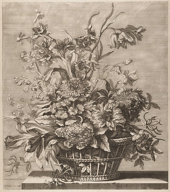 Basket of Flowers from the Book of Several Baskets of Flowers,16x12