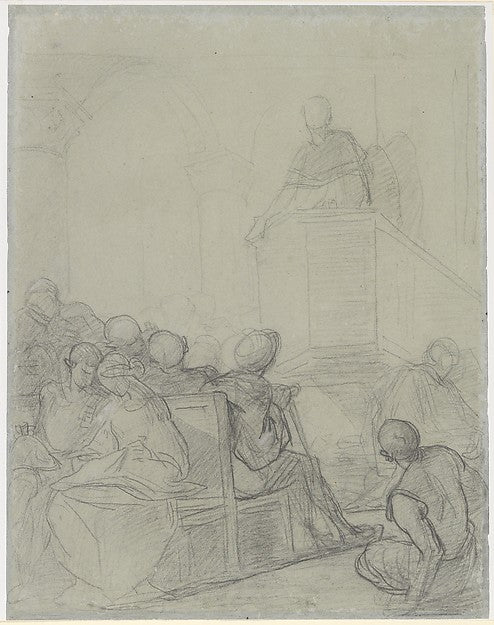 Interior of a Church 1877-Thomas Couture,16x12"(A3) Poster