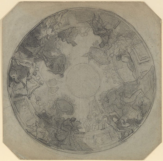 Study for the decoration of the ceiling of the Opéra Comique c,16x12"(A3) Poster