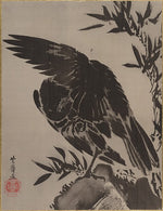 ,Crow on a Rock c1887-Kawanabe Ky?sai,16x12"(A3) Poster