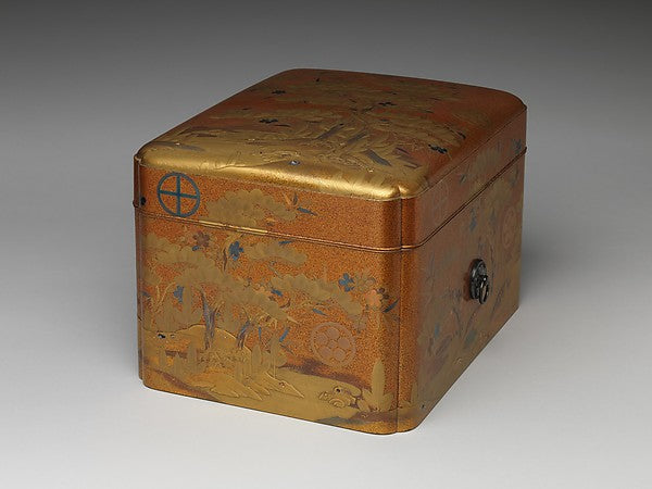 Box with Design of Pine Bamboo and Cherry Blossom 19th cent,Classic Ming China Image,  Poster Print Wall Art