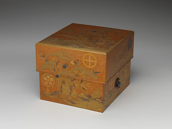 Box with Design of Pine Bamboo and Plum 19th cent,  Poster Print Wall Art