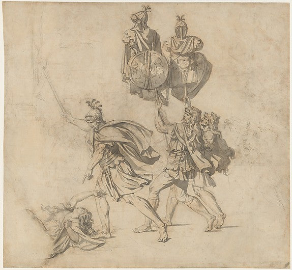 The Death of Camilla c1781-Jacques Louis David,16x12"(A3) Poster