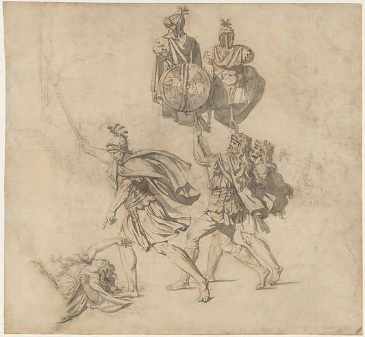 The Death of Camilla c1781-Jacques Louis David,16x12"(A3) Poster