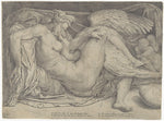 Leda and the Swan 1544–66-Cornelis Bos,After Michelangelo Buo,16x12"(A3)Poster