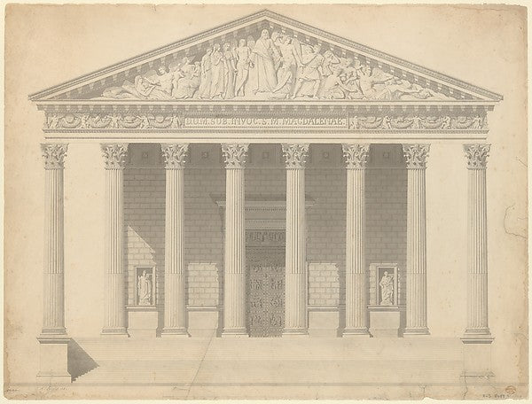 Façade of the Madeleine  Paris mid-19th cent-Jean-Arnould Léve, Poster Print