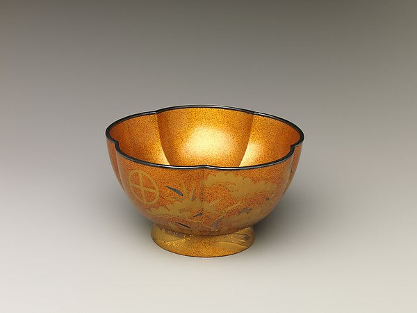 Bowl with with Design of Pine Bamboo and Cherry Blossom 19th,  Poster Print Wall Art