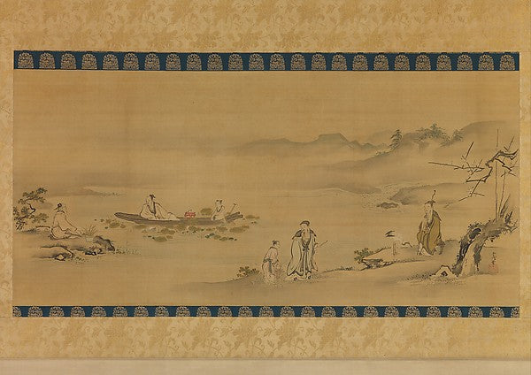 ,Four Admirers late 17th–early 18th cent-Kano Tsunenobu,Classic Ming China Image,16x12"(A3) Poster