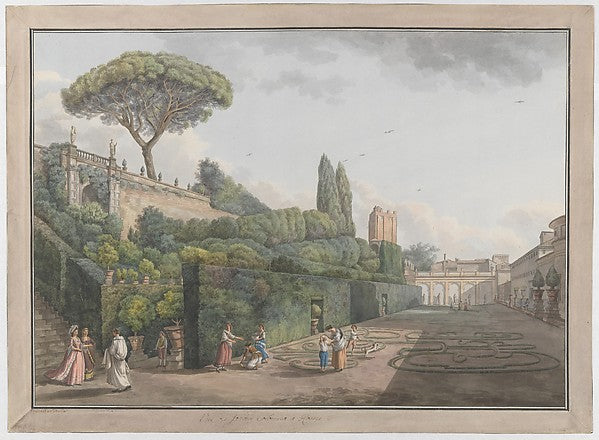 Garden of Palazzo Colonna c1780-Giovanni Volpato, Abraham Loui,  Poster Print Wall Art