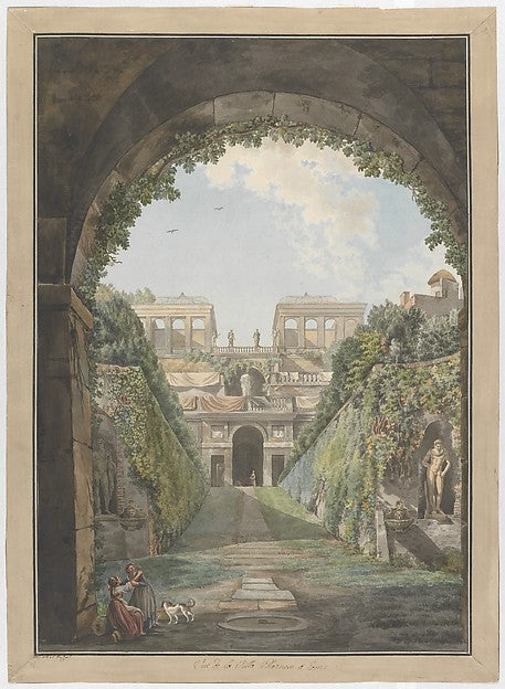 Villa Farnese c1780-Giovanni Volpato, Abraham Louis Rodolphe D,16x12"(A3)Poster