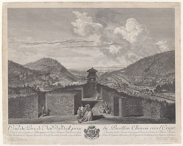 Ier Vue du Parc de Neu-Waldeck prise du Pavillon Chinois vers ,  Poster Print Wall Art