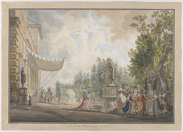 Villa Borghese c1780-Giovanni Volpato, Abraham Louis Rodolphe ,16x12"(A3)Poster