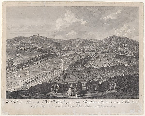 IIIe Vue du Parc de Neu-Waldeck prise du Pavillon Chinois vers,  Poster Print Wall Art