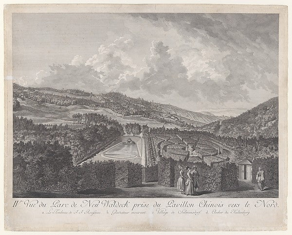IVe Vue du Parc de Neu-Waldeck prise du Pavillon Chinois vers ,  Poster Print Wall Art