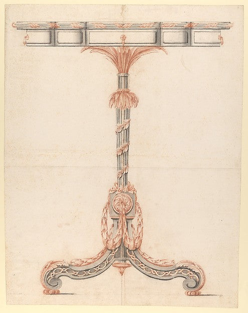 Design for Elevation of a Table 1770–90-Anonymous,French,18t, Poster Print