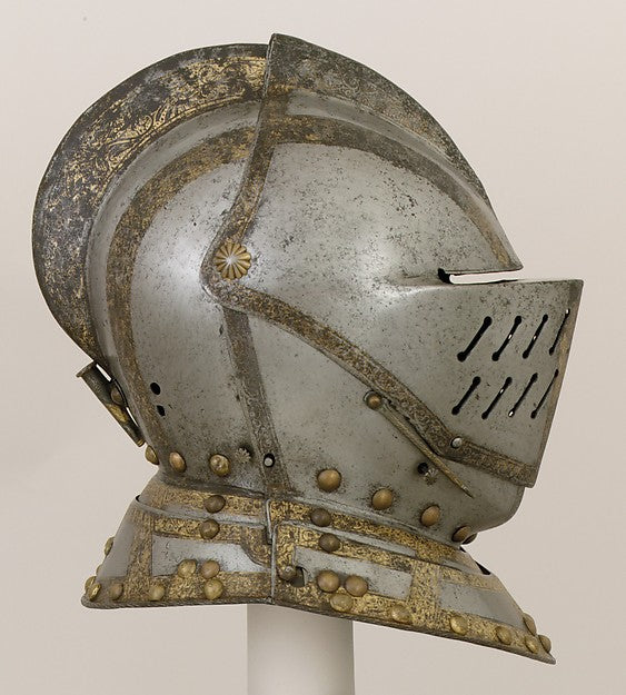 Close-Helmet for the Field dated 1594, with later restorations,  Poster Print Wall Art