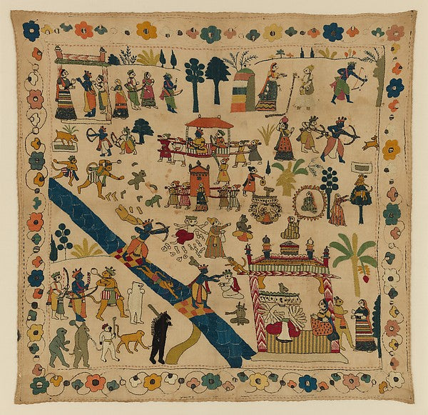 Rumal with Scenes from the Ramayana 18th cent,16x12"(A3)Poster