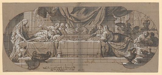 Feast in the House of Simon 1699 or before-Melchior Steidl,16x12"(A3) Poster