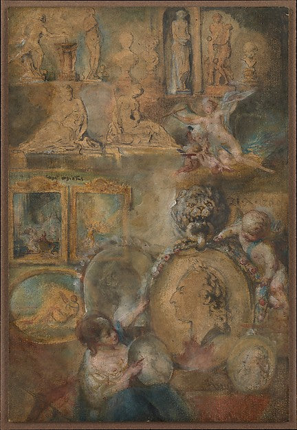 Allegory of Louis XV as Patron of the Arts with Paintings and , Poster Print