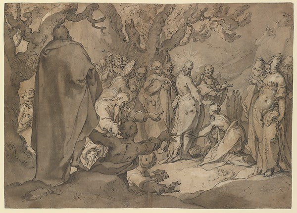 Christ and the Canaanite Women late 16th–mid-17th cent-Abraham,16x12"(A3) Poster