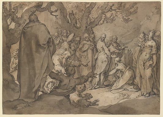 Christ and the Canaanite Women late 16th–mid-17th cent-Abraham,16x12"(A3) Poster
