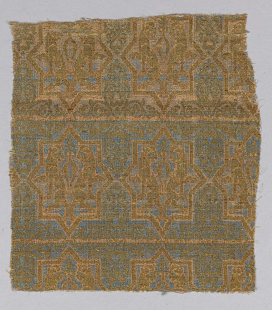 :Textile Fragment from the Chasuble of San Valerius 13th cen-16x12