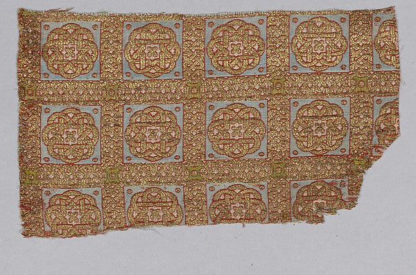 :Textile Fragment from the Dalmatic of San Valerius 13th cen-16x12