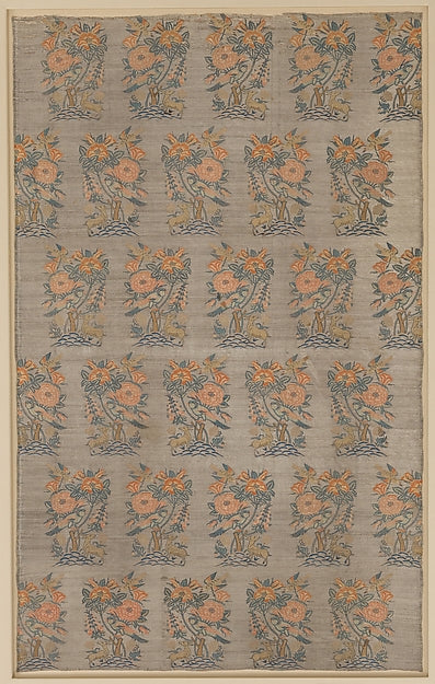 :Panel with Rosebush Birds and Deer Pattern late 17th–early -16x12