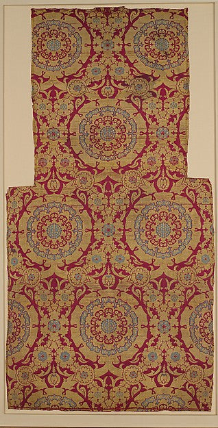 :Silk Fragment with Circular Rosace-like Floriate Medallions-16x12"(A3) Poster