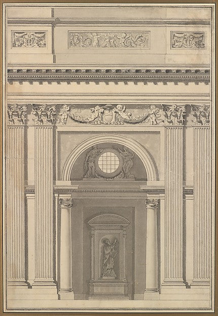 Elevation of a Wall 1776-Attributed to Jean Guillaume Moitte,  Poster Print Wall Art