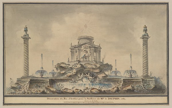Design for the Fireworks Display in Paris for the Birth of the,  Poster Print Wall Art