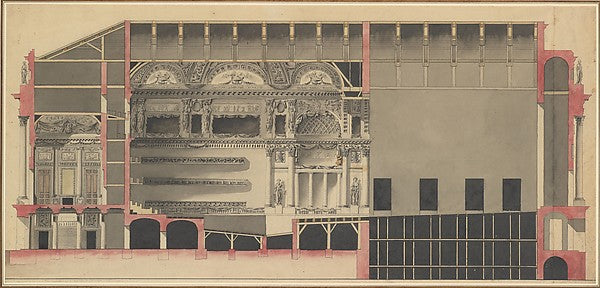 Longitudinal Section of a Theatre 18th cent-Nicolas Marie Pota, Poster Print