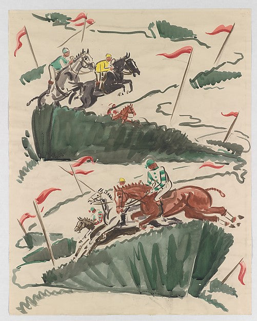 Design for Wallpaper or Textile: A Steeplechase 1940–57-James, Poster Print