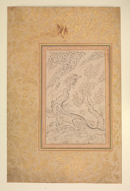 Attributed to Sadiqi Beg:Dragon and Clouds c1600-16x12"(A3) Poster