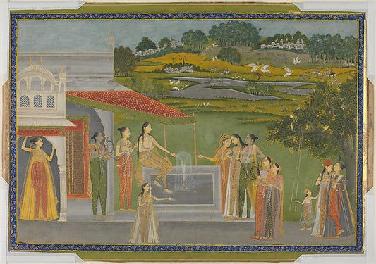 :Princesses Gather at a Fountain c1770-16x12"(A3) Poster