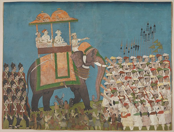 Painting by Venkatchellum:Three Noblemen in Procession on an-16x12"(A3) Poster