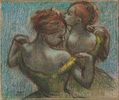 Edgar Degas:Two Dancers Half-length -16x12"(A3) Poster