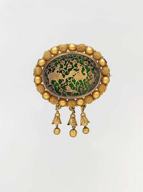 :Brooch Decorated in the Thewa Technique 19th century-16x12"(A3) Poster