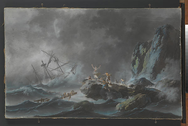 Jean Pillement:A Shipwreck in a Storm 1782-16x12"(A3) Poster