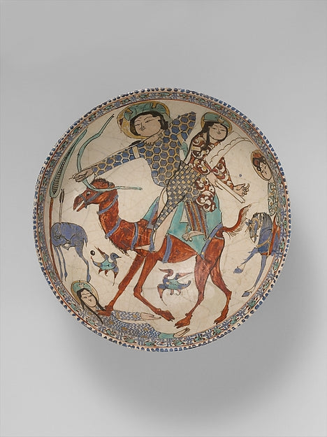 :Bowl with Bahram Gur and Azada late 12th–early 13th century-16x12"(A3) Poster