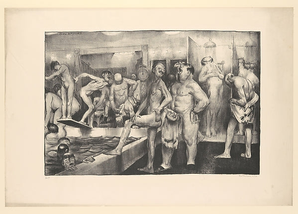 Shower-Bath  First State 1917-George Bellows ,  Poster Print Wall Art