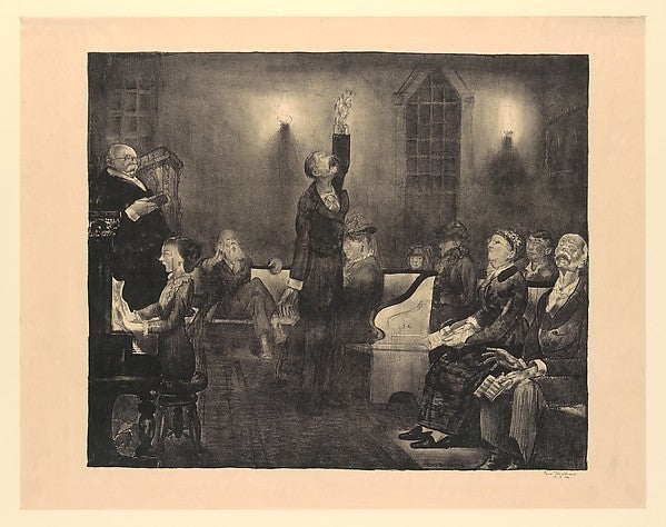 Prayer Meeting  Second Stone 1916-George Bellows ,16x12