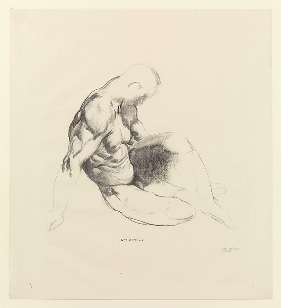 Male Torso 1916-George Bellows ,  Poster Print Wall Art