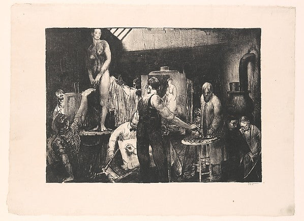 The Life Class  Second Stone 1917-George Bellows ,  Poster Print Wall Art