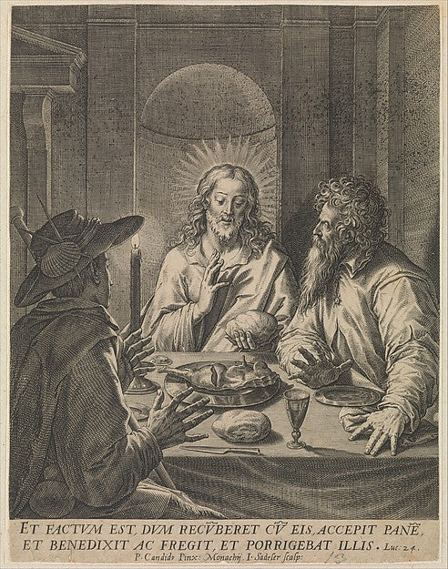 Christ in Emmaus late 16th cent-Johann Sadeler I, After Peter ,  Poster Print Wall Art